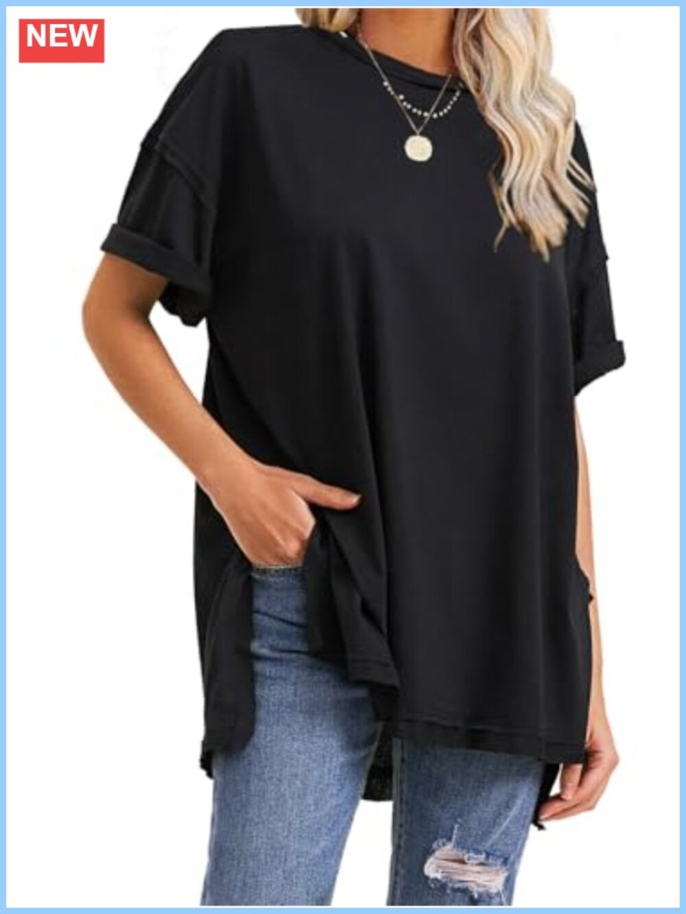 Oversized Womens Summer Tunic Tee Loose Short Sleeve Maternity Workout Top
